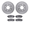 7302-54158 Drilled/Slotted Brake Rotor with 3000-Series Ceramic Brake Pads Kit [Silver], 2004-2008 Ford/Lincoln/Mercury/Mazda, P - image 1