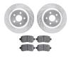 7302-54163 Drilled/Slotted Brake Rotor with 3000-Series Ceramic Brake Pads Kit [Silver], 2004-2007 Ford/Lincoln/Mercury/Mazda, P - image 1