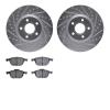 7302-54167 Drilled/Slotted Brake Rotor with 3000-Series Ceramic Brake Pads Kit [Silver], 2004-2019 Multiple Makes/Models, Positi - image 1