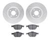 7302-54168 Drilled/Slotted Brake Rotor with 3000-Series Ceramic Brake Pads Kit [Silver], Fits Select Ford/Lincoln/Mercury/Mazda, - image 1