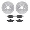 7302-54169 Drilled/Slotted Brake Rotor with 3000-Series Ceramic Brake Pads Kit [Silver], 2005-2012 Ford/Lincoln/Mercury/Mazda, P - image 1