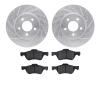 7302-54170 Drilled/Slotted Brake Rotor with 3000-Series Ceramic Brake Pads Kit [Silver], 2008-2012 Ford/Lincoln/Mercury/Mazda, P - image 1