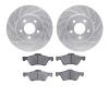 7302-54171 Drilled/Slotted Brake Rotor with 3000-Series Ceramic Brake Pads Kit [Silver], 2009-2012 Ford/Lincoln/Mercury/Mazda, P - image 1