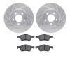 7302-54173 Drilled/Slotted Brake Rotor with 3000-Series Ceramic Brake Pads Kit [Silver], 2009-2012 Ford/Lincoln/Mercury/Mazda, P - image 1