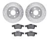 7302-54179 Drilled/Slotted Brake Rotor with 3000-Series Ceramic Brake Pads Kit [Silver], 2013-2018 Ford/Lincoln/Mercury/Mazda, P - image 1