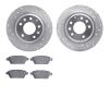 7302-54185 Drilled/Slotted Brake Rotor with 3000-Series Ceramic Brake Pads Kit [Silver], 2006-2013 Ford/Lincoln/Mercury/Mazda, P - image 1