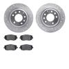 7302-54187 Drilled/Slotted Brake Rotor with 3000-Series Ceramic Brake Pads Kit [Silver], 2006-2015 Ford/Lincoln/Mercury/Mazda, P - image 1
