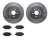 7302-54194 Drilled/Slotted Brake Rotor with 3000-Series Ceramic Brake Pads Kit [Silver], 2013-2019 Ford/Lincoln/Mercury/Mazda, P - image 1