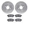 7302-54197 Drilled/Slotted Brake Rotor with 3000-Series Ceramic Brake Pads Kit [Silver], 2011-2019 Ford/Lincoln/Mercury/Mazda, P - image 1
