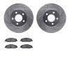 7302-54198 Drilled/Slotted Brake Rotor with 3000-Series Ceramic Brake Pads Kit [Silver], 2005-2010 Ford/Lincoln/Mercury/Mazda, P - image 1