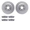 7302-54204 Drilled/Slotted Brake Rotor with 3000-Series Ceramic Brake Pads Kit [Silver], 2011-2019 Ford/Lincoln/Mercury/Mazda, P - image 1