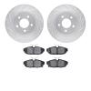 7302-54205 Drilled/Slotted Brake Rotor with 3000-Series Ceramic Brake Pads Kit [Silver], 2012-2014 Ford/Lincoln/Mercury/Mazda, P - image 1