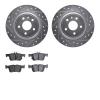 7302-54219 Drilled/Slotted Brake Rotor with 3000-Series Ceramic Brake Pads Kit [Silver], 2013-2020 Ford/Lincoln/Mercury/Mazda, P - image 1