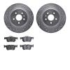 7302-54220 Drilled/Slotted Brake Rotor with 3000-Series Ceramic Brake Pads Kit [Silver], 2013-2020 Ford/Lincoln/Mercury/Mazda, P - image 1