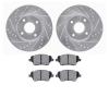 7302-54222 Drilled/Slotted Brake Rotor with 3000-Series Ceramic Brake Pads Kit [Silver], 2014-2019 Ford/Lincoln/Mercury/Mazda, P - image 1