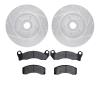 7302-55002 Drilled/Slotted Brake Rotor with 3000-Series Ceramic Brake Pads Kit [Silver], 1984-1987 Ford/Lincoln/Mercury/Mazda, P - image 1