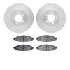 7302-55007 Drilled/Slotted Brake Rotor with 3000-Series Ceramic Brake Pads Kit [Silver], 2003-2005 Ford/Lincoln/Mercury/Mazda, P - image 1