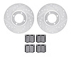 7302-56004 Drilled/Slotted Brake Rotor with 3000-Series Ceramic Brake Pads Kit [Silver], 1970-1986 Multiple Makes/Models, Positi