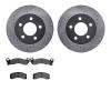 7302-56006 Drilled/Slotted Brake Rotor with 3000-Series Ceramic Brake Pads Kit [Silver], 1991-1994 Ford/Lincoln/Mercury/Mazda, P - image 1