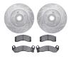 7302-56015 Drilled/Slotted Brake Rotor with 3000-Series Ceramic Brake Pads Kit [Silver], 1979-1991 Ford/Lincoln/Mercury/Mazda, P - image 1