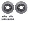 7302-56016 Drilled/Slotted Brake Rotor with 3000-Series Ceramic Brake Pads Kit [Silver], 1991-1994 Ford/Lincoln/Mercury/Mazda, P - image 1
