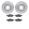 7302-56020 Drilled/Slotted Brake Rotor with 3000-Series Ceramic Brake Pads Kit [Silver], 1998-2002 Ford/Lincoln/Mercury/Mazda, P - image 1