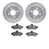 7302-56021 Drilled/Slotted Brake Rotor with 3000-Series Ceramic Brake Pads Kit [Silver], 1995-2000 Ford/Lincoln/Mercury/Mazda, P - image 1