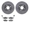 7302-56029 Drilled/Slotted Brake Rotor with 3000-Series Ceramic Brake Pads Kit [Silver], 1998-2002 Ford/Lincoln/Mercury/Mazda, P - image 1