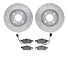 7302-56030 Drilled/Slotted Brake Rotor with 3000-Series Ceramic Brake Pads Kit [Silver], 1998-2002 Ford/Lincoln/Mercury/Mazda, P - image 1