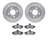7302-56032 Drilled/Slotted Brake Rotor with 3000-Series Ceramic Brake Pads Kit [Silver], 1995-2002 Ford/Lincoln/Mercury/Mazda, P - image 1