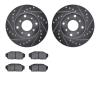 7302-58002 Drilled/Slotted Brake Rotor with 3000-Series Ceramic Brake Pads Kit [Silver], 1986-1987 Acura/Honda, Position: Front - image 1