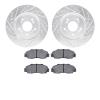 7302-58006 Drilled/Slotted Brake Rotor with 3000-Series Ceramic Brake Pads Kit [Silver], 1997-2005 Acura/Honda, Position: Front - image 1
