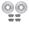 7302-58015 Drilled/Slotted Brake Rotor with 3000-Series Ceramic Brake Pads Kit [Silver], 1987-1990 Acura/Honda, Position: Rear - image 1