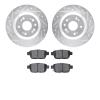 7302-58022 Drilled/Slotted Brake Rotor with 3000-Series Ceramic Brake Pads Kit [Silver], 2009-2014 Acura/Honda, Position: Rear - image 1