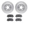 7302-58028 Drilled/Slotted Brake Rotor with 3000-Series Ceramic Brake Pads Kit [Silver], 2014-2020 Acura/Honda, Position: Rear - image 1