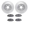 7302-58034 Drilled/Slotted Brake Rotor with 3000-Series Ceramic Brake Pads Kit [Silver], Fits Select Acura/Honda, Position: Rear - image 1