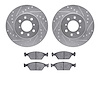 7302-59003 Drilled/Slotted Brake Rotor with 3000-Series Ceramic Brake Pads Kit [Silver], 2010-2014 Acura/Honda, Position: Front - image 1