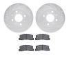 7302-59005 Drilled/Slotted Brake Rotor with 3000-Series Ceramic Brake Pads Kit [Silver], 1982-1983 Acura/Honda, Position: Front - image 1
