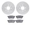 7302-59008 Drilled/Slotted Brake Rotor with 3000-Series Ceramic Brake Pads Kit [Silver], 1983-1987 Acura/Honda, Position: Front - image 1