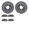 7302-59011 Drilled/Slotted Brake Rotor with 3000-Series Ceramic Brake Pads Kit [Silver], 1988-1989 Acura/Honda, Position: Front - image 1