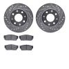 7302-59016 Drilled/Slotted Brake Rotor with 3000-Series Ceramic Brake Pads Kit [Silver], 1984-1987 Acura/Honda, Position: Front - image 1