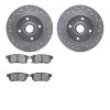 7302-59027 Drilled/Slotted Brake Rotor with 3000-Series Ceramic Brake Pads Kit [Silver], 1985-1987 Acura/Honda, Position: Rear - image 1