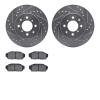 7302-59030 Drilled/Slotted Brake Rotor with 3000-Series Ceramic Brake Pads Kit [Silver], 1988-1991 Acura/Honda, Position: Front - image 1