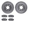 7302-59031 Drilled/Slotted Brake Rotor with 3000-Series Ceramic Brake Pads Kit [Silver], 1990-1993 Acura/Honda, Position: Front - image 1