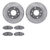 7302-59033 Drilled/Slotted Brake Rotor with 3000-Series Ceramic Brake Pads Kit [Silver], 1998-1999 Acura/Honda, Position: Front - image 1