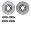 7302-59037 Drilled/Slotted Brake Rotor with 3000-Series Ceramic Brake Pads Kit [Silver], 1991-2001 Multiple Makes/Models, Positi - image 1