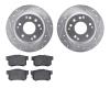 7302-59039 Drilled/Slotted Brake Rotor with 3000-Series Ceramic Brake Pads Kit [Silver], 1991-1999 Multiple Makes/Models, Positi - image 1
