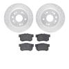 7302-59040 Drilled/Slotted Brake Rotor with 3000-Series Ceramic Brake Pads Kit [Silver], 2002-2004 Acura/Honda, Position: Rear - image 1