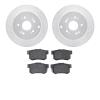 7302-59041 Drilled/Slotted Brake Rotor with 3000-Series Ceramic Brake Pads Kit [Silver], 2007-2012 Acura/Honda, Position: Rear - image 1