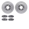 7302-59059 Drilled/Slotted Brake Rotor with 3000-Series Ceramic Brake Pads Kit [Silver], 2000-2009 Acura/Honda, Position: Front - image 1